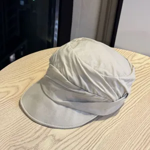 Women pleated newsboy cap retro flat top hat Japanese style casual visor hat for spring