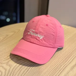 Roze sneldrogende honkbalpet voor dames zomer zonbescherming sport en hardlooppet