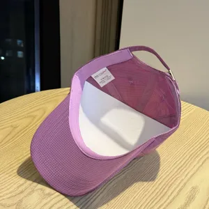 Purple mesh baseball cap for summer, breathable quick-dry sun protection casual hat outdoor.