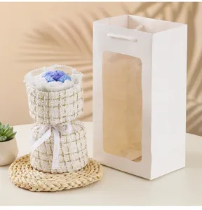 Handmade crochet flower bouquet tweed style gift for girlfriend mothers day aesthetic decor