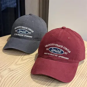 Gorra de béisbol casual para exteriores con bordado de letras, sombrero de sol suave para parejas.