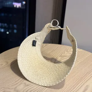 Sommer handgemachte gewebte leere Sonnenhut für Damen, atmungsaktiver Strandsport Sonnenschutz.