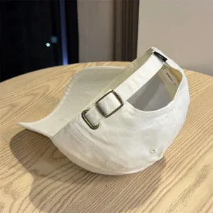 Gorra de beisbol de algodon blanco con copa suave y correa ajustable sombrero de sol
