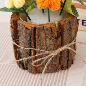 Handgemaakte gehaakte potbloem gebreide boeket schattige bureau ornament verjaardag