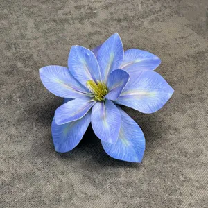 Testa di fiore artificiale blu in seta fiore finto per matrimonio fai da te decorazione accessorio