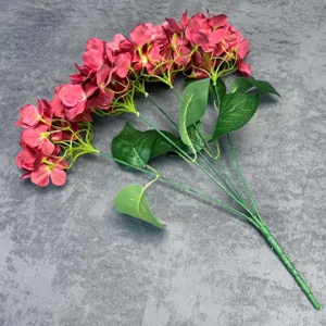 Artificial hydrangea flower 5 heads silk fake flowers wedding home decoration floral arrangement