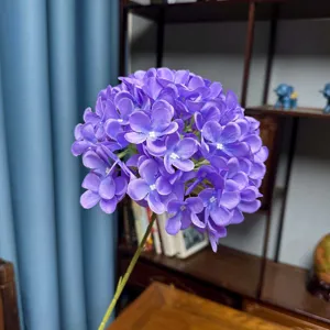 Artificial purple lollipop hydrangea flower branch for home decor and wedding setup