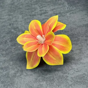 Testa di fiore artificiale arancione giallo finto fiore DIY artigianato matrimonio decoro
