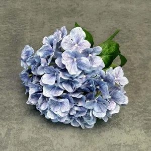 5-head artificial hydrangea flower 3D print faux floral for wedding home decor detail view