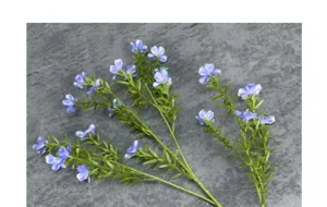 Flor azul artificial rama alta hierba de agua casa boda decoración detalle artículo.