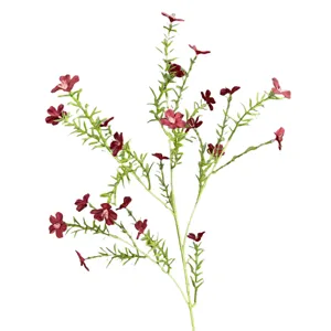 Flor artificial rama alta flor silvestre roja decoración hogar boda fiesta arreglo floral verde