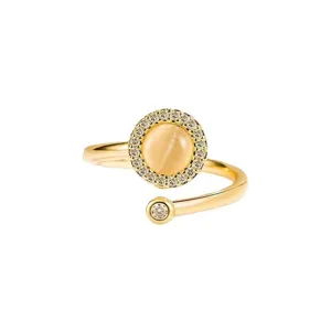 Goldener drehbarer Ring für Damen, Nischendesign modischer rotierender Ring, Trend.