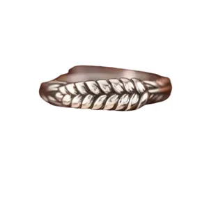 Vintage wheat ear open adjustable ring, unique niche design silver finger jewelry.
