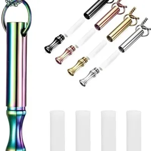 Stainless Steel Meditation Breathing Whistle Pendant Necklace Anxiety Relief Stress Relief Jewelry For Unisex