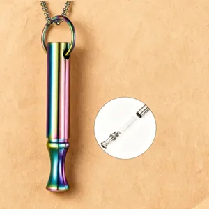 Stainless steel anxiety breathing meditation necklace pendant with inner structure detail view