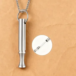 Stainless steel meditation breathing whistle pendant necklace mindfulness anxiety relief jewelry