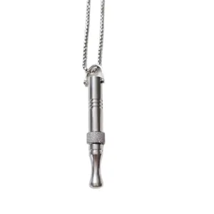Titanium steel anxiety relief breathing necklace mindfulness meditation whistle jewelry