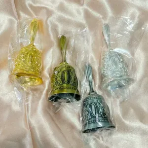 Vintage metal hand bell retro copper call bell set of four colors for restaurant service classroom