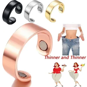 Magnetic slimming ring open adjustable double magnet health ring four colors jewelry for women
