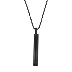Stainless steel breathing necklace anxiety relief mindfulness pendant for daily wear main view