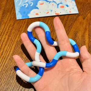 Fidget speelgoed stressverlichting sensorische draaipuzzel blauw wit multicolor leuk