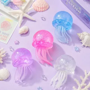 Colorful jellyfish squishy toy set, soft TPR decompression stress relief cute stress toy.