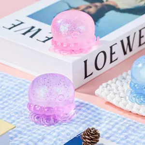 Cute jellyfish squishy toy set, soft rubber stress relief sensory toy for kids and adults.