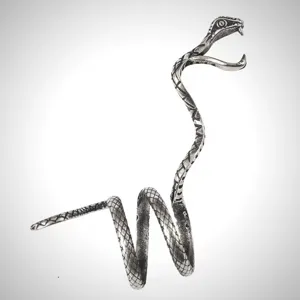 Gotische Retro Slangen Ring Verstelbare Open Vingerring Unisex Rookaccessoire Zilver