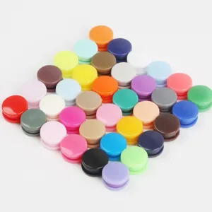 Colorful resin snap buttons for DIY sewing crafts, multi-color round invisible clothing accessories