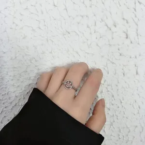 Vintage silver smiley face open ring for women stylish retro aesthetic jewelry piece