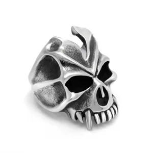 Vintage Punk Retro Monster Skull Ring For Men Gothic Halloween Biker Open Finger Ring Alloy Fashion Jewelry Gift