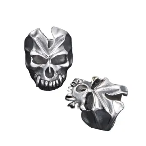 Vintage Gothic Punk Skull Ring for Men Heavy Metal Biker Halloween Party Jewelry Gift