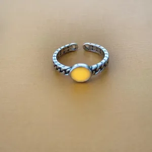 Retro oplichtende ketting open ring voor dames, stijlvolle hiphop vingerring sieradenmode.