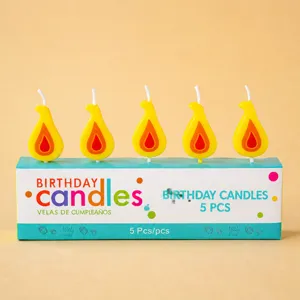 Minimalist Ins Style Flame Shape Birthday Small Candles Creative Party Dessert Table Decoration Cake Insert