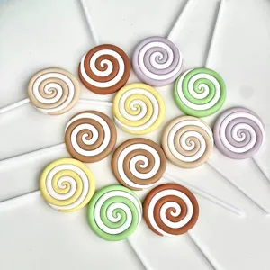 Decorazione per Torta di Compleanno per Bambini Gomma Morbida Colorato Lecca-lecca Ornamentale Festa di Ragazzo e Ragazza Accessori da Forno