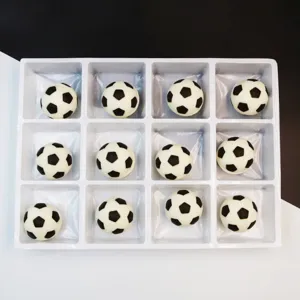 12pcs soccer ball chocolate cake decorations for kids birthday party dessert toppers.