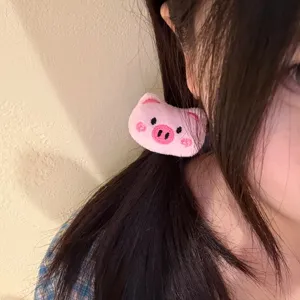 Carino Elastico per Capelli in Peluche con Animali dei Cartoni Animati Morbido Elastico Coniglio Maiale Pollo Corda per Capelli Dolci Ragazze Portacoda di Cavallo Accessori per Capelli