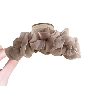 Große Netz-Haarklammer für Damen, elegante Chiffon Haarklammer für stilvolles Haarstyling.