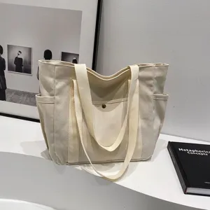 Grande borsa shopper in tela da donna lavoro quotidiano commuting estetica borsa a tracolla