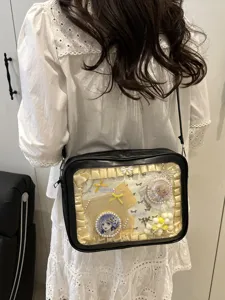 Japanse JK stijl PU leer transparante ita tas schoudertas crossbody voor anime fans.