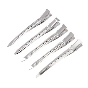 Set di 5 mollette per capelli a becco d'anatra in metallo per styling frangia e ciocche.
