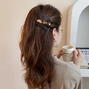 Set van 2 minimalisten acetaat haarspelden golvende zijkant haarclips elegante haaraccessoires