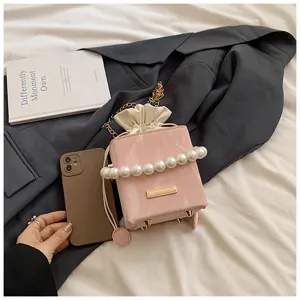 Summer small bucket bag casual elegant pearl handbag stylish women shoulder crossbody bag