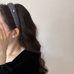 Κορεατικό στυλ πλατύς γκρι στέκα μαλλιών φθινόπωρο χειμώνας γυναικεία αξεσουάρ μόδας chic