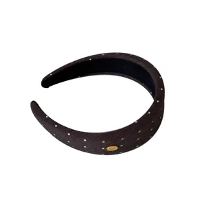 Cerchietto a pois minimalista retrò per donna, elegante fascia per capelli larga con dettaglio.
