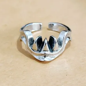 Men's gothic venom helmet ring open adjustable metal punk rock biker jewelry accessory