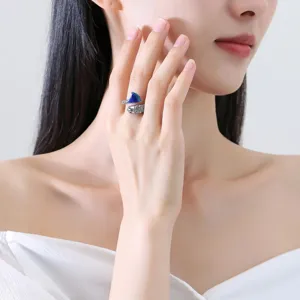 Impresionante anillo abierto de pez koi esmaltado para mujer, estilo chino vintage ajustable.