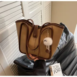 Borsa tote retro Mailard grande capacita borsa a spalla elegante borsa in pelle PU di moda