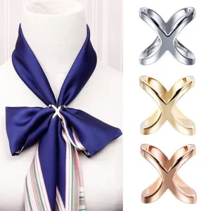 Alloy Cross Hollow Smooth Scarf Buckle Multi-Purpose Square Scarf Shawl Clip