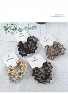 Retro wavy hair ties set brown beige hair bands elegant women daily hair accessories